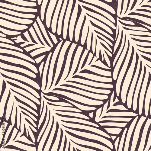 Abstract leaf seamless pattern. Exotic plant. Tropical pattern, palm leaves