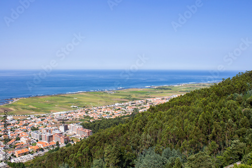 Aerial view of Viana do Castelo, a famous city in the Northern part of Portugal 