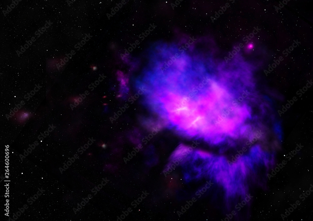 Fototapeta premium Being shone nebula. 3D rendering