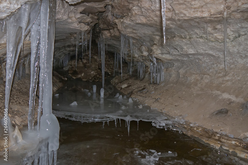 underground stream in Berezniki caves. Arkhangelsk region, Russia