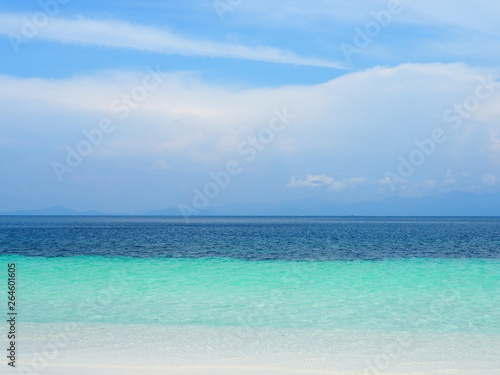 Shade of blue sea with blue sky
