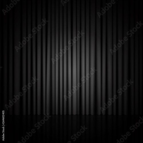 Background with black curtain. Design for presentation, concert, show