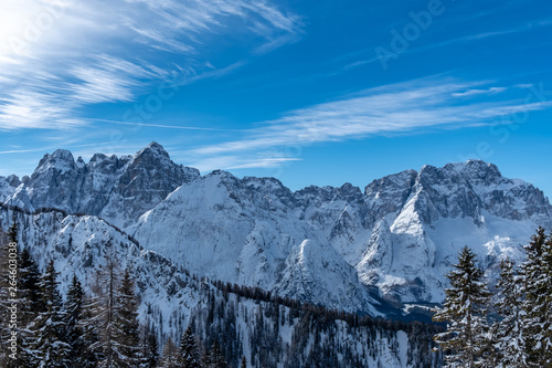 winter day in the alps of Friuli Venezia-Giulia