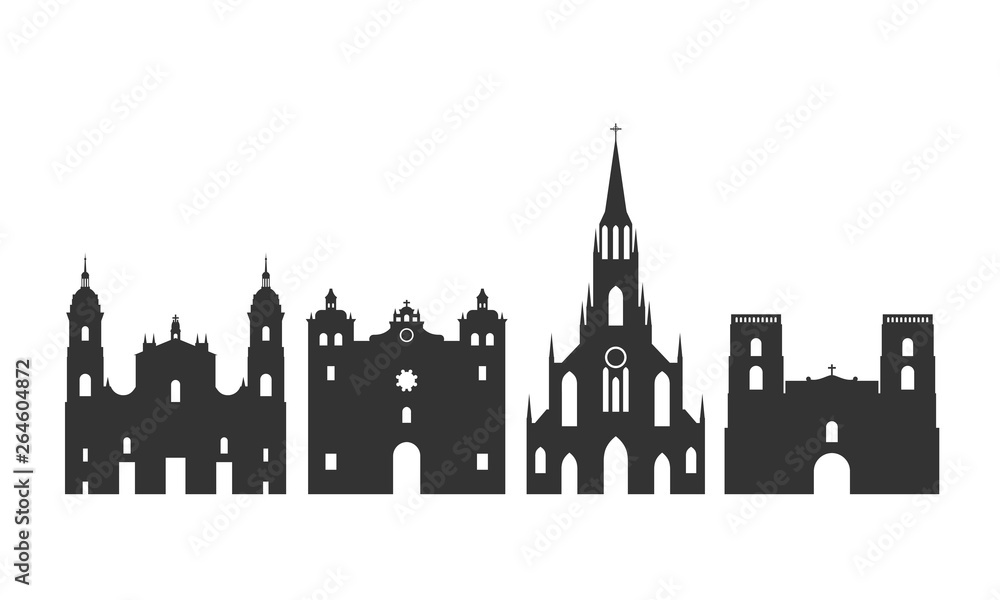 Colombia logo. Isolated Colombian architecture on white background