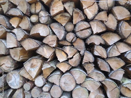 Stapel von Brennholz für den Winter
