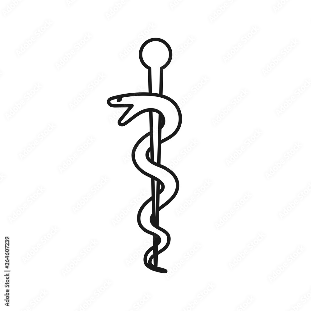 Caduceus icon. Medicine and health care concept vector. Modern thin line sign. Caduceus icon. Medicine and health care concept vector. Modern thin line sign.