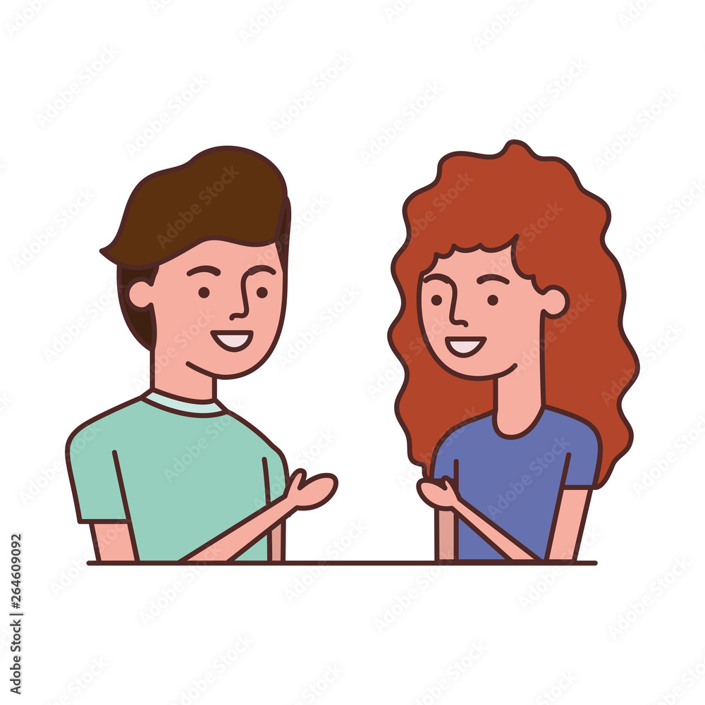 young couple avatar character young couple avatar character