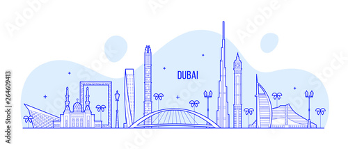 Dubai skyline United Arab Emirates UAE city vector