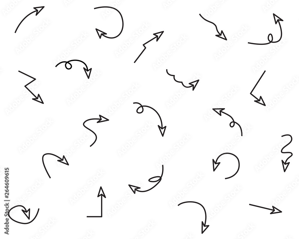 Obraz premium set of arrow icons, such as linear, curve, aiming, next