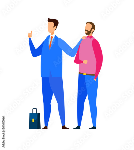 Lawyer Protecting Client Flat Vector Illustration