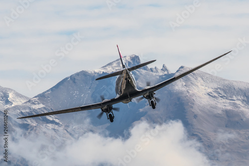 Plane in the swiss mountain