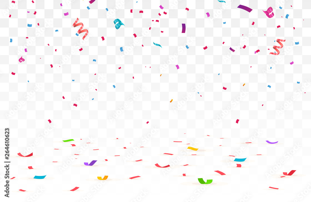 Confetti isolated on transparent background. 