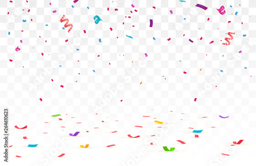 Confetti isolated on transparent background. 