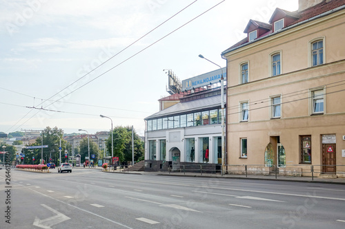 VILNIUS, LITHUANIA - September 2, 2017: Street view of downtown in Vilnius city, Lithuanian © ilolab