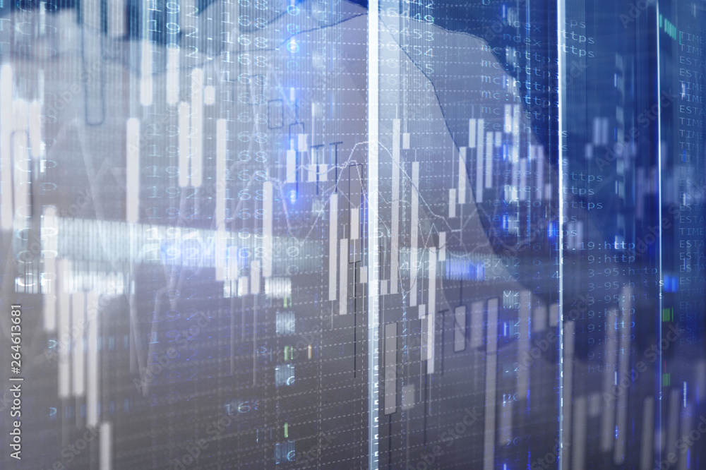 Broker monitoring center. Stock market management center. Trading algorithms on server room Broker monitoring center. Stock market management center. Trading algorithms on server room