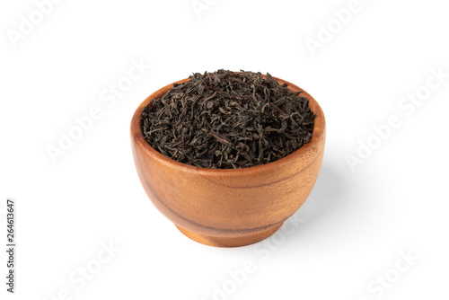 Black tea isolated on white background. 