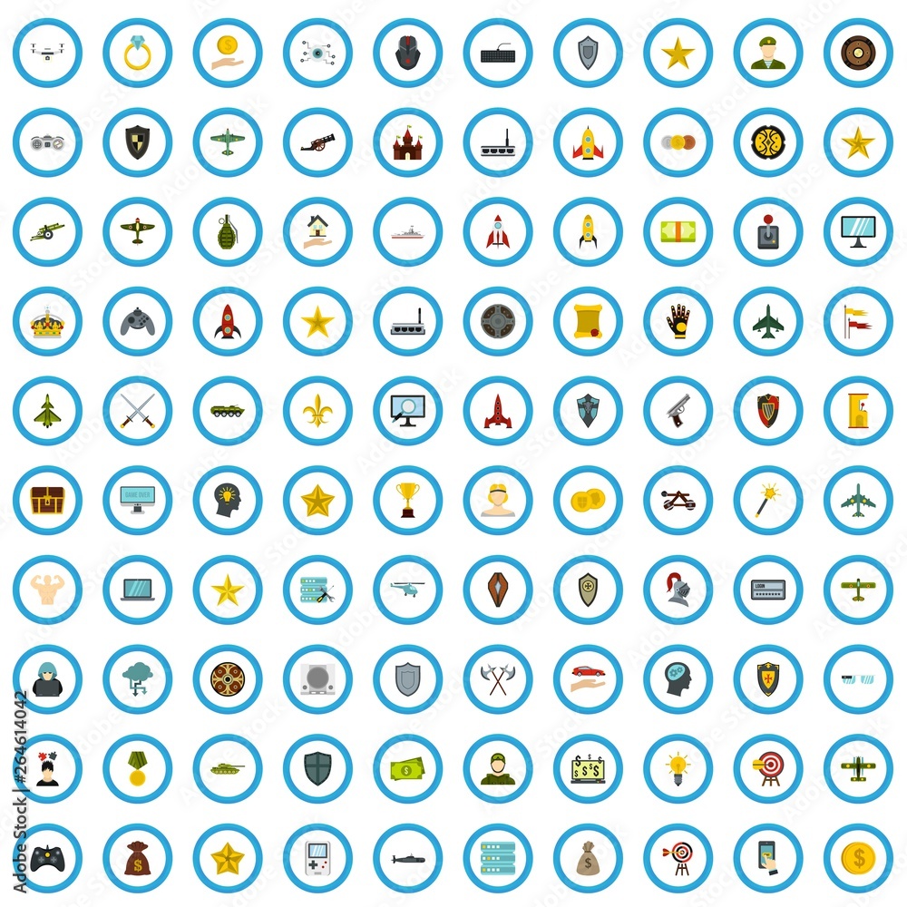 100 videogame award icons set in flat style for any design vector illustration 100 videogame award icons set in flat style for any design vector illustration