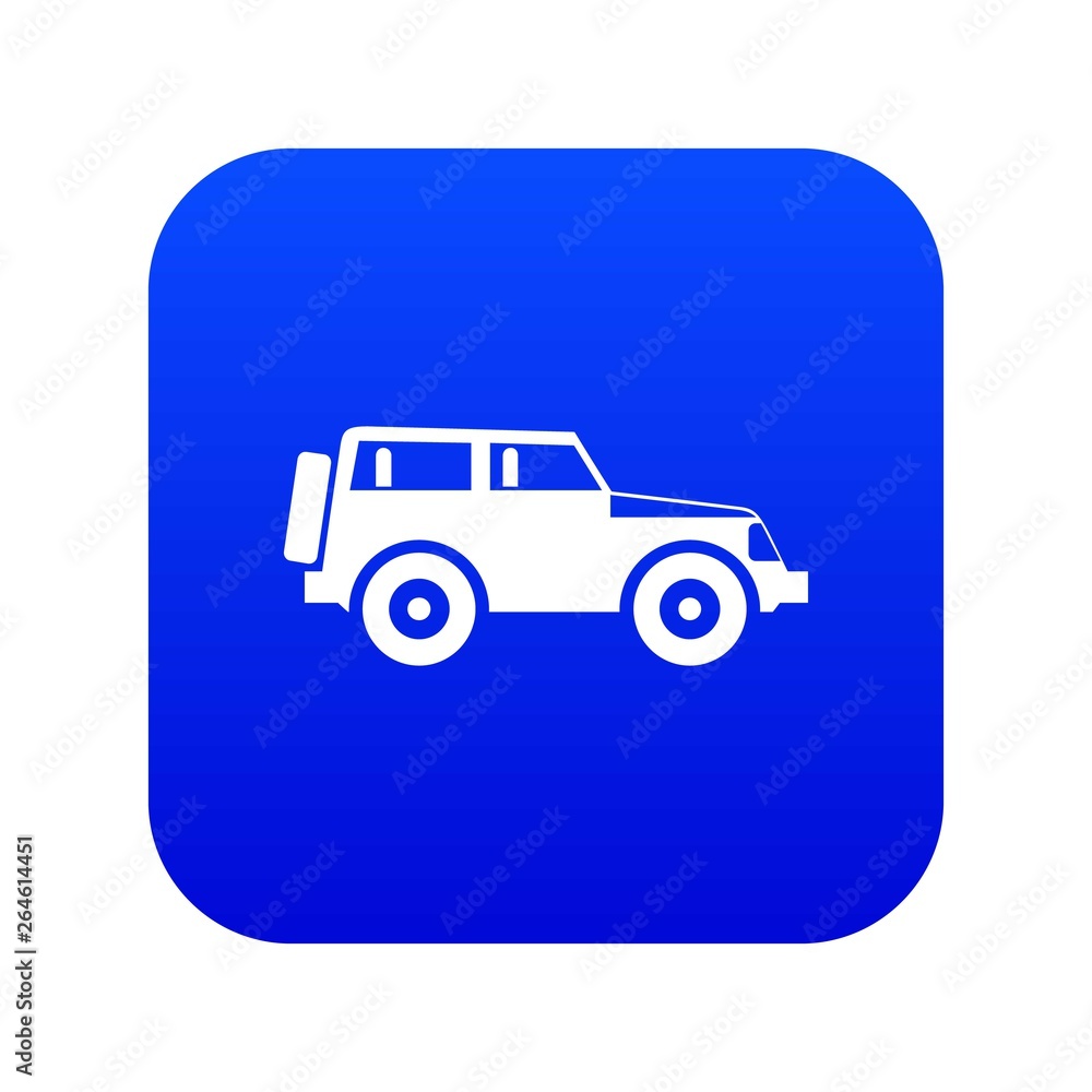 Jeep icon digital blue for any design isolated on white vector illustration Jeep icon digital blue for any design isolated on white vector illustration
