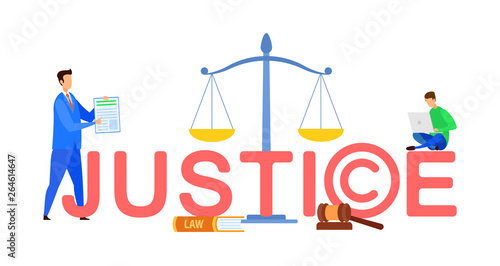 Justice Web Banner Cartoon Template With Text