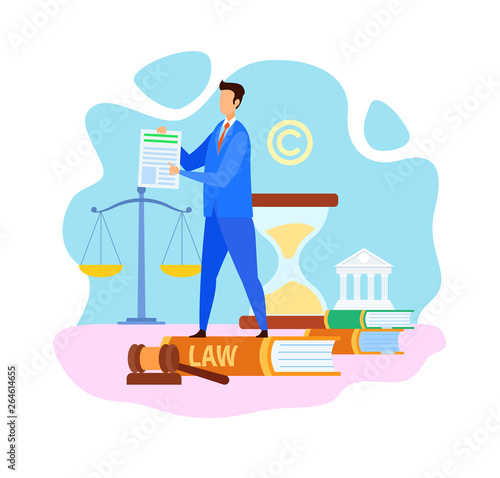 Common Lawyer Company Flat Vector Illustration