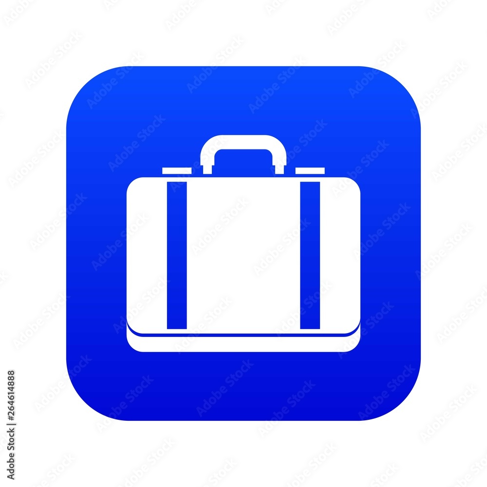 Suitcase icon digital blue for any design isolated on white vector illustration Suitcase icon digital blue for any design isolated on white vector illustration