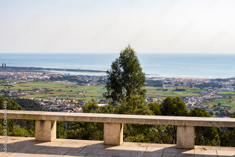 Panoramic view on Esposende, Braga, Portugal, at the Miradouro do Castro de São Lourenço