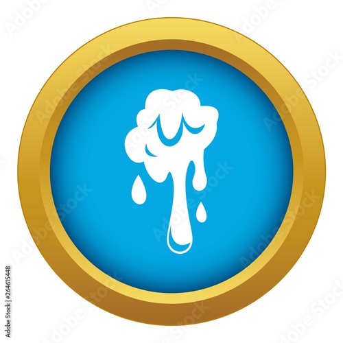 Dripping slime icon blue vector isolated on white background for any design