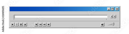Old multi media player bar mockup for mobile apps, sites and video services.