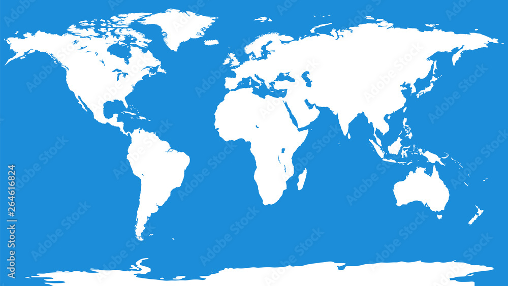Obraz Tło mapy świata. Pusty szablon mapy świata dla infografiki, raportów, projektów.