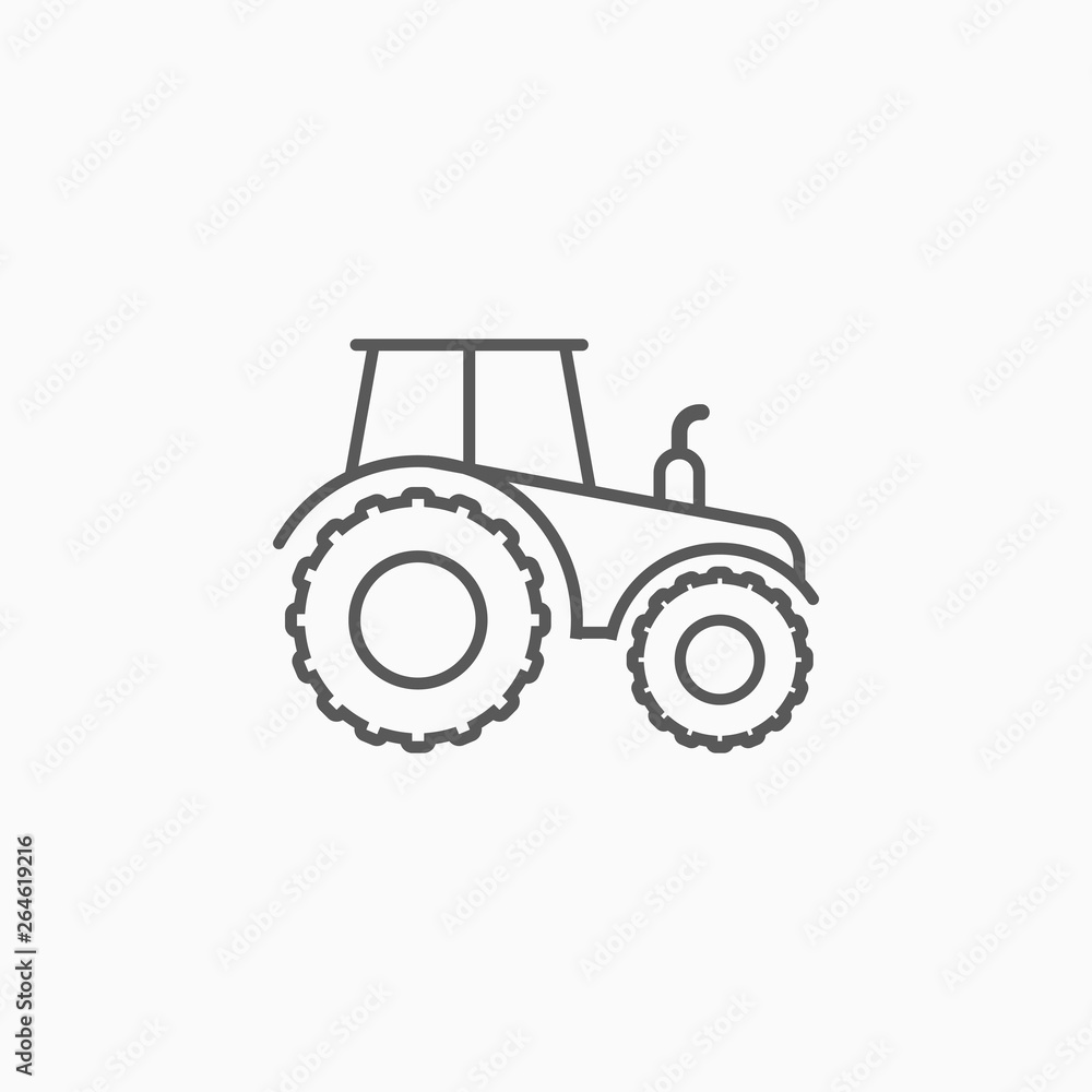 Obraz premium tractor icon, tractor vector