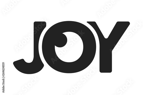 Joy lettering. Vector illustration, design, greeting card, logo