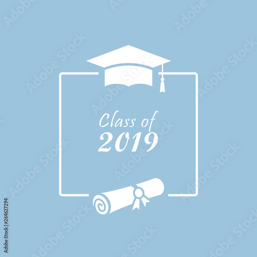 Class of 2019 vector card with text frame