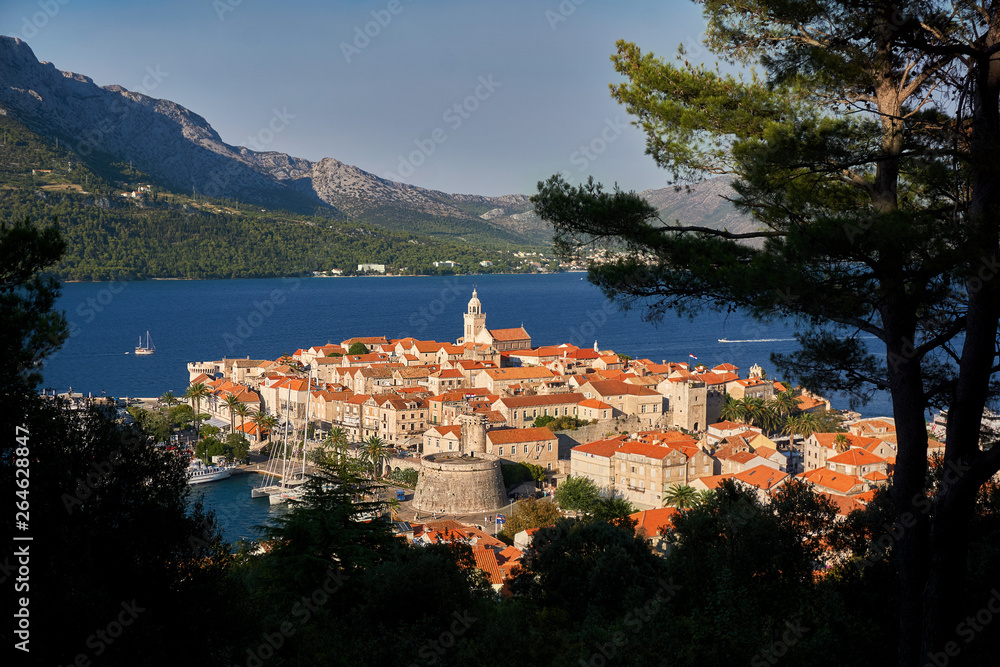 View on the town of Korcula, Croatia