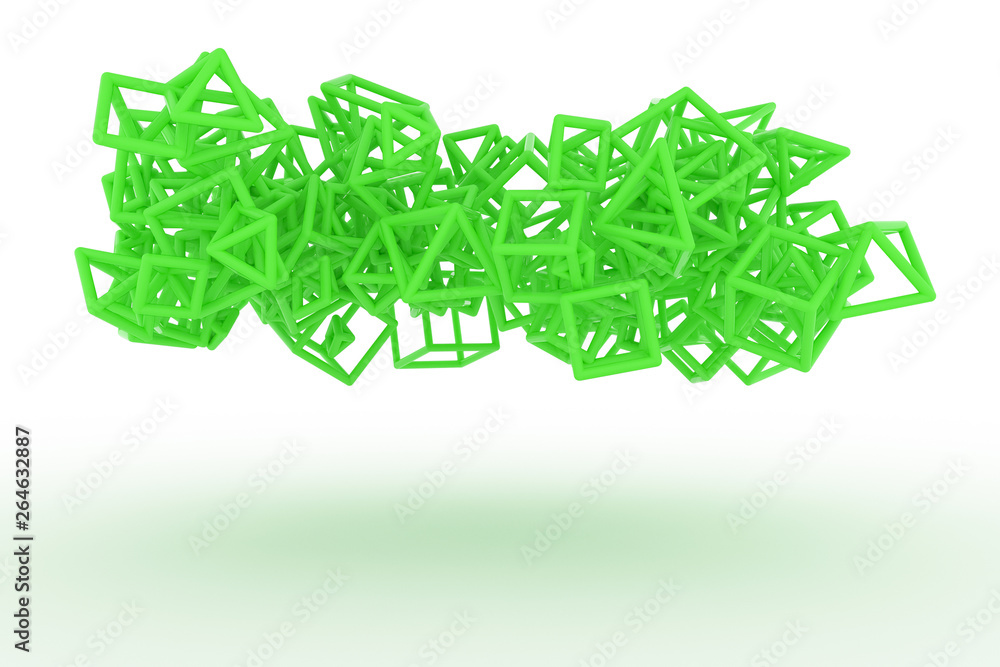 Bunch of triangle or square, flying, inter-locked, for design texture & background. 3D rendering. Bunch of triangle or square, flying, inter-locked, for design texture & background. 3D rendering.