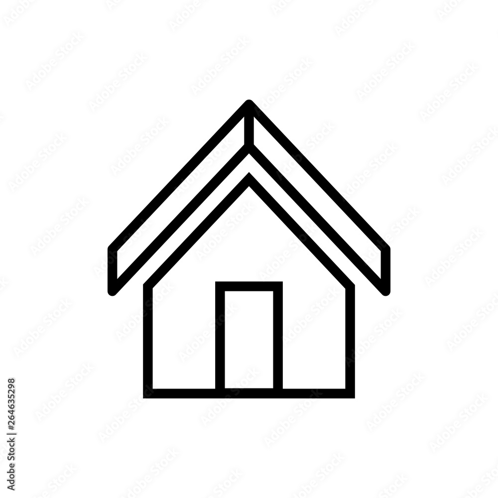 Vector image of isolated, linear home icons. Design a flat home icon that points to the home page Vector image of isolated, linear home icons. Design a flat home icon that points to the home page
