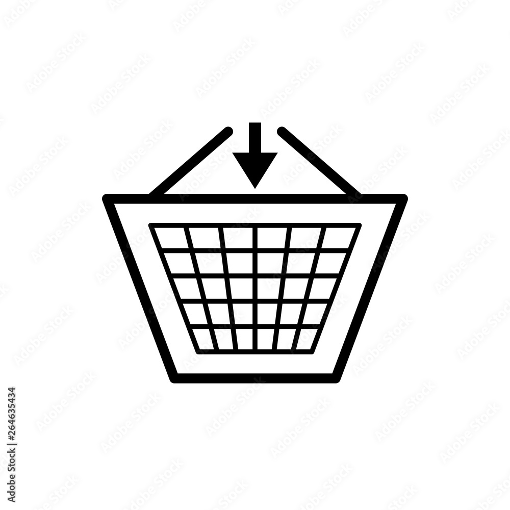 Vector image of a flat basket icon for shopping for goods. Design a flat shopping cart icon. Vector image of a flat basket icon for shopping for goods. Design a flat shopping cart icon.