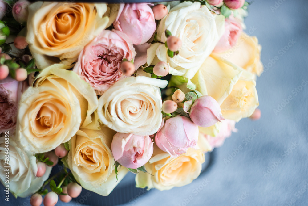 Floral card on concrete background