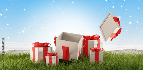 presents. gift boxes with o...
