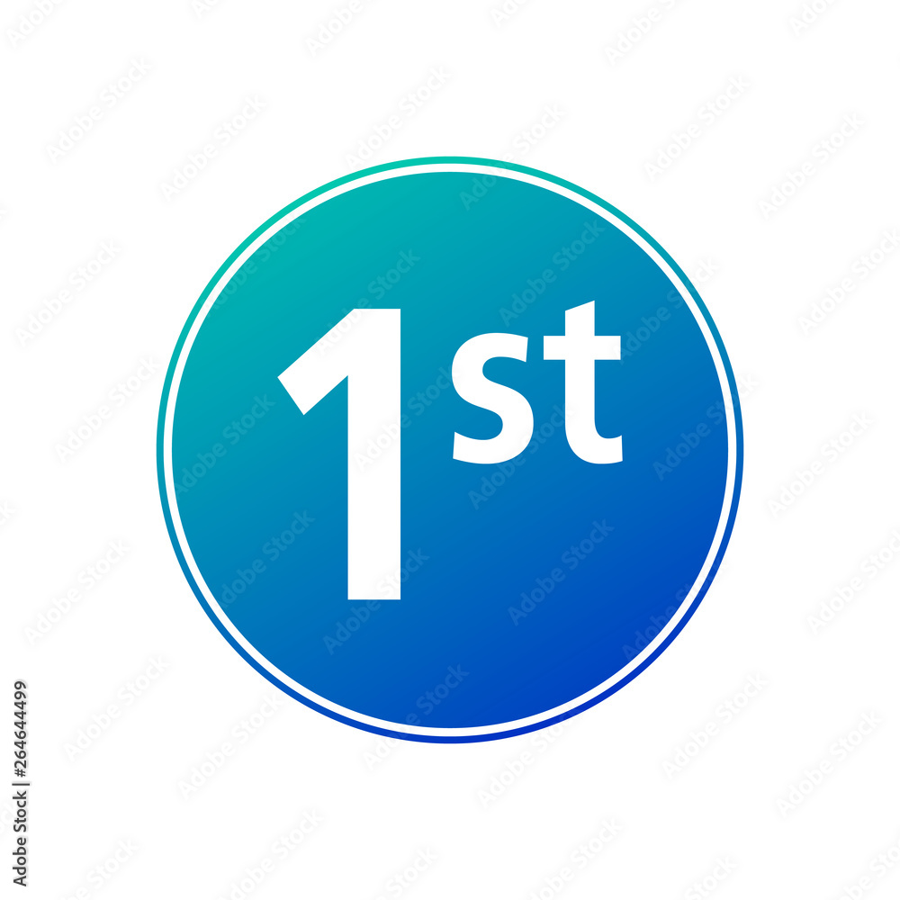 First place in circle. Business abstract circle logo. Vector illustration isolated on white background. First place in circle. Business abstract circle logo. Vector illustration isolated on white background.