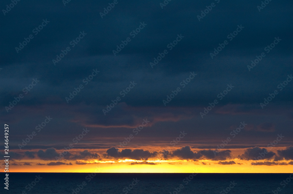 Sunset over Bay of Biscay, Atlantic Ocean