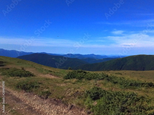 landscape with mountains and blue sky