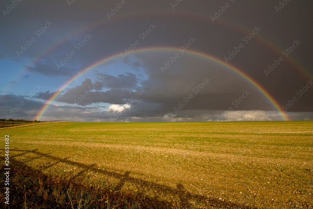 UK, England, Hertfordshire, rainbow landscape