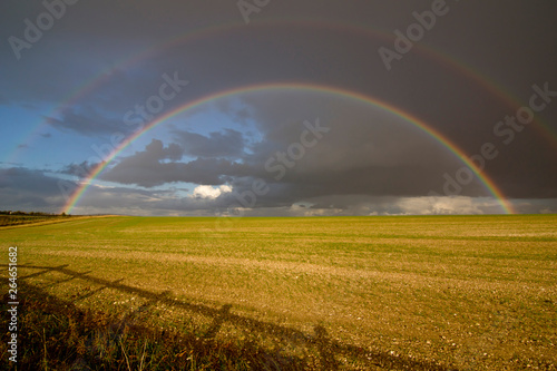 UK, England, Hertfordshire, rainbow landscape