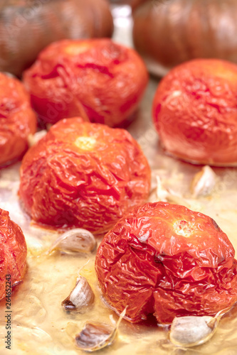 Roasted Tomatoes and Garlic In A Sheet Pan photo