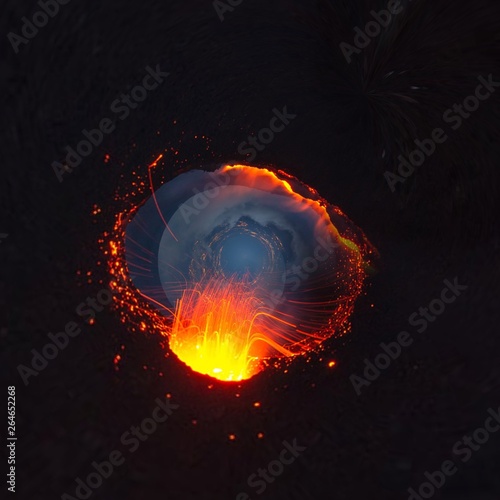  Tiny planet Volcano energy of atom