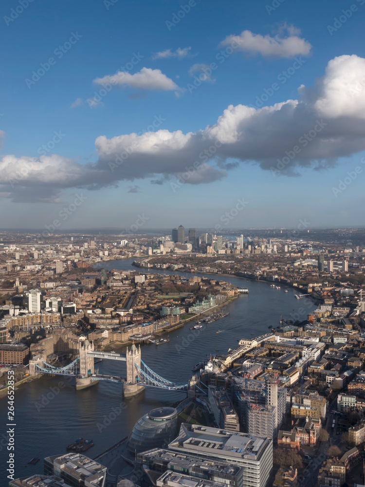 Europe, UK, England, London, Tower Bridge aerial