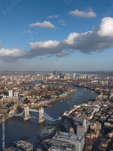 Europe, UK, England, London, Tower Bridge aerial