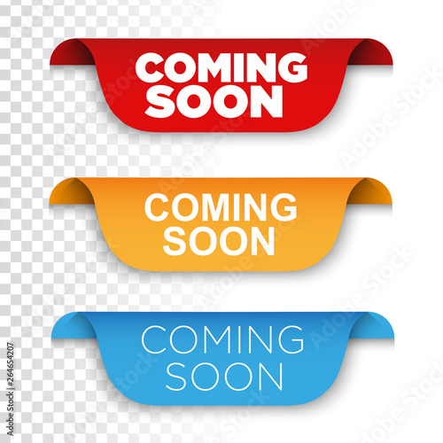 Banner Coming soon. Vector ribbon banner