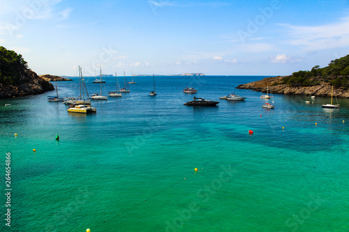 boats in bay one place in Ibiza