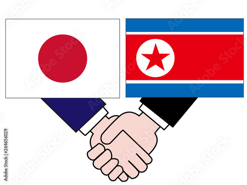 国と国との外交。日本と北朝鮮の状態を表している。